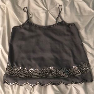 Express split back sparkle tank